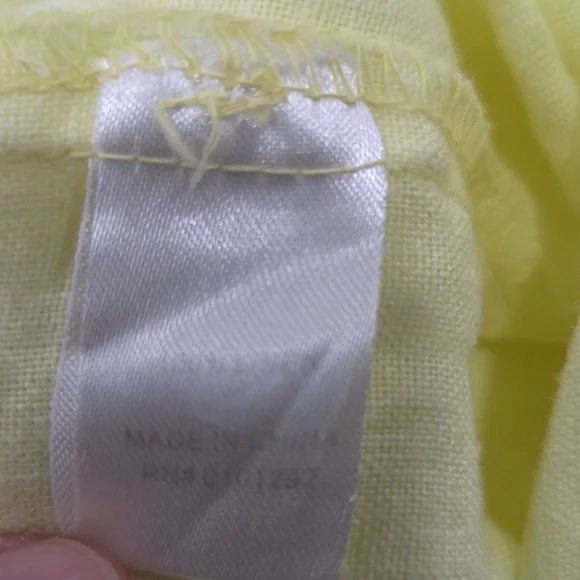 Anthony’s Resort Wear Yellow Linen Lightweight Frayed Edge Button Jacket Sz M - Picture 14 of 14